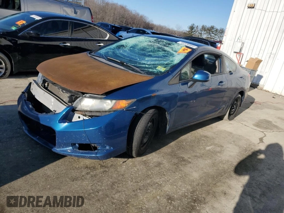 2012 Honda Civic Cpe LX with VIN 2HGFG3B57CH547090, listed as a Copart auction lot 45336665 with 218,434 mi miles and Clean Title. Bid and sale history available at carsss.com. Image 1.