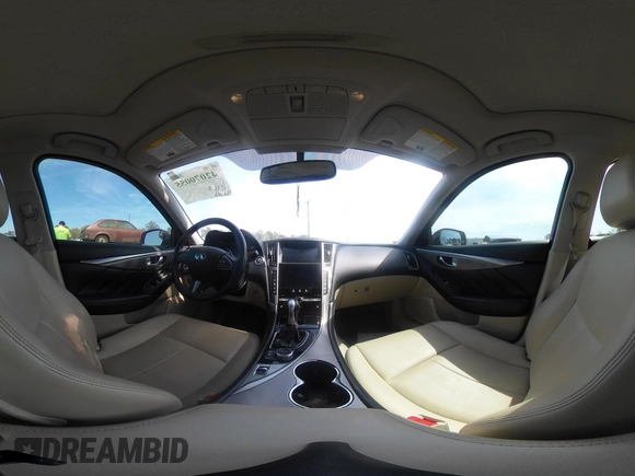2015 Infiniti Q50 Premium with VIN JN1BV7AR0FM421592, listed as a IAAI auction lot 42070055 with 161,038 mi miles. Bid and sale history available at carsss.com. Image 18.