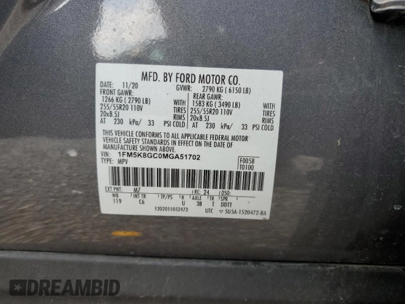 2021 Ford Explorer ST z VIN 1FM5K8GC0MGA51702, wystawiony jako Copart lot #52590915 z przebiegiem 57 667 mil mil oraz Szkoda całkowita • Salvage title. Historia ofert i sprzedaży dostępna na DreamBid. Obrazek 15.