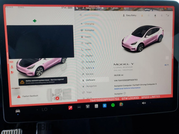 2023 Tesla Model Y Long Range with VIN 7SAYGDEE8PF620703, listed as a Copart auction lot 54655105 with 29,538 mi miles and Salvage Title. Bid and sale history available at DreamBid. Image 9.