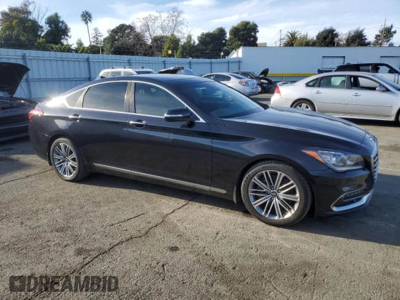 2018 Genesis G80 3.8L with VIN KMHGN4JE1JU265260, listed as a Copart auction lot 87121164 with 90,611 mi miles and Salvage title. Bid and sale history available at DreamBid. Image 4.