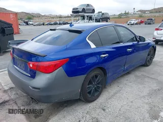 2014 Infiniti Q50 with VIN JN1BV7AP6EM689012, listed as a IAAI auction lot 42063216 with 114,785 mi miles and . Bid and sale history available at DreamBid. Image 4.