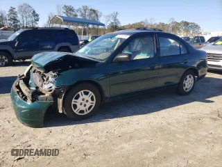 2001 Honda Civic DX with VIN 2HGES16231H525518, listed as a Copart auction lot 80612734 with 185,661 mi miles and Salvage Title. Bid and sale history available at carsss.com. Image 1.
