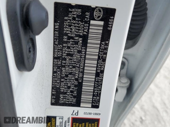 2016 Toyota Camry XLE with VIN 4T1BF1FK8GU540491, listed as a Copart auction lot 54011345 with 161,370 mi miles and Salvage Title. Bid and sale history available at carsss.com. Image 12.