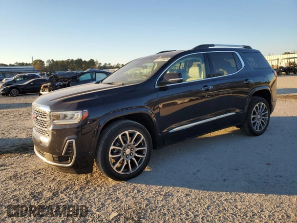 2021 GMC Acadia Denali with VIN 1GKKNPLS5MZ160946, listed as a Copart auction lot 87729605 with 21,450 mi miles and Salvage Title. Bid and sale history available at carsss.com. Image 1.