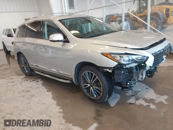 2017 Infiniti QX60 with VIN 5N1DL0MM3HC525307, listed as a IAAI auction lot 41578552 with 54,313 mi miles and . Bid and sale history available at DreamBid. Image 1.