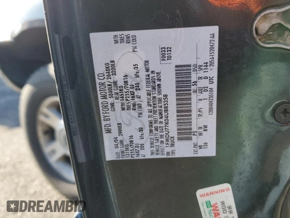 2004 Ford Explorer Sport Trac XLS z VIN 1FMDU77K04UB85358, wystawiony jako Copart lot #55636625 z przebiegiem 155 953 mil mil oraz Szkoda całkowita • Salvage title. Historia ofert i sprzedaży dostępna na DreamBid. Obrazek 12.