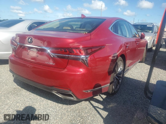 2018 Lexus LS 500 with VIN JTHB51FF5J5005774, listed as a Copart auction lot 74082444 with Not provided miles and Salvage title. Bid and sale history available at DreamBid. Image 3.