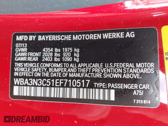 2014 BMW 4 Series 428i z VIN WBA3N3C51EF710517, wystawiony jako IAAI lot #39263305 z przebiegiem 145 193 mil mil oraz . Historia ofert i sprzedaży dostępna na DreamBid. Obrazek 9.