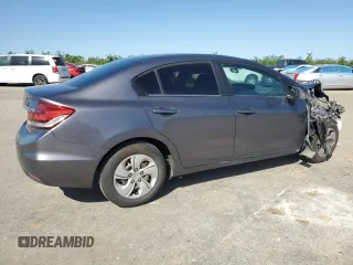 2015 Honda Civic Sedan LX with VIN 19XFB2F55FE262213, listed as a Copart auction lot 52417925 with 154,763 mi miles and Salvage Title. Bid and sale history available at carsss.com. Image 3.