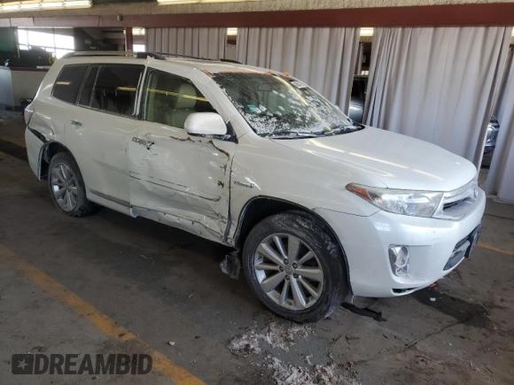 2013 Toyota Highlander Hybrid Limited with VIN JTEDC3EH9D2014297, listed as a Copart auction lot 45854775 with 0 mi miles and Salvage Title. Bid and sale history available at carsss.com. Image 4.