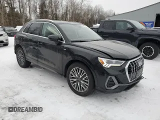2022 Audi Q3 S line Premium Plus with VIN WA1EECF34N1018555, listed as a Copart auction lot 42917565 with 130,380 mi miles and Salvage title. Bid and sale history available at DreamBid. Image 4.