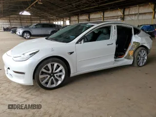 2018 Tesla Model 3 Long Range Battery with VIN 5YJ3E1EA1JF006432, listed as a Copart auction lot 47820855 with 66,032 mi miles and Salvage Title. Bid and sale history available at DreamBid. Image 1.