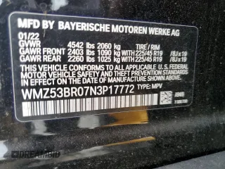 2022 MINI Countryman Cooper S with VIN WMZ53BR07N3P17772, listed as a Copart auction lot 53983525 with Not provided miles and Salvage title. Bid and sale history available at DreamBid. Image 13.