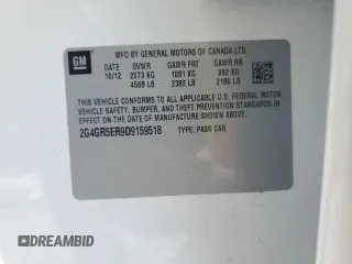 2013 Buick Regal with VIN 2G4GR5ER9D9159518, listed as a Copart auction lot 49006105 with 49,259 mi miles and Non Repairable. Bid and sale history available at carsss.com. Image 12.
