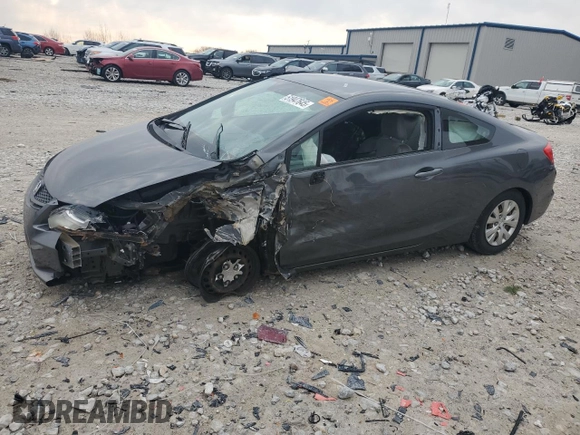 2012 Honda Civic Cpe LX with VIN 2HGFG3B58CH527382, listed as a Copart auction lot 51947645 with 0 mi miles and Clean Title. Bid and sale history available at carsss.com. Image 1.