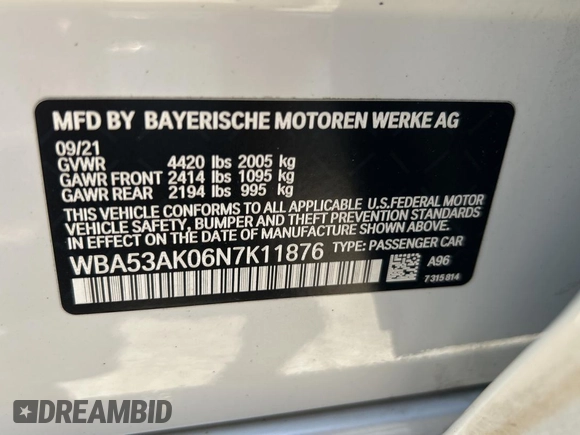 2022 BMW 2 Series 228i with VIN WBA53AK06N7K11876, listed as a Copart auction lot 64324665 with 115,646 mi miles and Clean title. Bid and sale history available at DreamBid. Image 10.