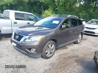 2015 Nissan Pathfinder Platinum with VIN 5N1AR2MM4FC603779, listed as a IAAI auction lot 42731531 with 103,385 mi miles and . Bid and sale history available at DreamBid. Image 17.
