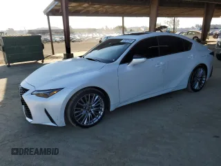 2023 Lexus IS with VIN JTHDA1D29P5126031, listed as a Copart auction lot 47622445 with 17,562 mi miles and Salvage Title. Bid and sale history available at carsss.com. Image 1.