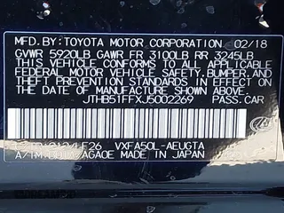 2018 Lexus LS with VIN JTHB51FFXJ5002269, listed as a IAAI auction lot 41424288 with 67,748 mi miles. Bid and sale history available at carsss.com. Image 9.