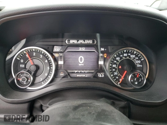 2022 Ram 1500 Lone Star with VIN 1C6SRFFT8NN361352, listed as a Copart auction lot 43051805 with 46,734 mi miles and Salvage title. Bid and sale history available at DreamBid. Image 9.