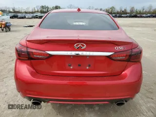 2020 Infiniti Q50 Red Sport 400 with VIN JN1FV7AP4LM630619, listed as a Copart auction lot 89322685 with 49,573 mi miles and Salvage title. Bid and sale history available at DreamBid. Image 6.