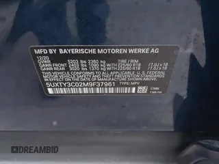 2021 BMW X3 sDrive30i z VIN 5UXTY3C02M9F37961, wystawiony jako IAAI lot #41922237 z przebiegiem 33 804 mil mil oraz . Historia ofert i sprzedaży dostępna na DreamBid. Obrazek 9.