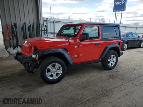 2020 Jeep Wrangler Sport S with VIN 1C4GJXAG4LW174753, listed as a Copart auction lot 52050005 with 45,056 mi miles and Salvage title. Bid and sale history available at DreamBid. Image 1.