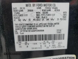 2010 Ford F-150 XL with VIN 1FTFW1EV2AFD50506, listed as a Copart auction lot 55256015 with 244,565 mi miles and Clean Title. Bid and sale history available at carsss.com. Image 12.