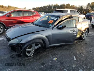 2005 Mazda RX-8 with VIN JM1FE173250145548, listed as a Copart auction lot 86197844 with 0 mi miles and Salvage Title. Bid and sale history available at carsss.com. Image 1.