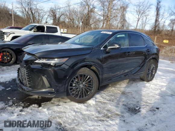 2025 Lexus RX with VIN 2T2BBMCA7SC066001, listed as a Copart auction lot 46140925 with 3,946 mi miles and Salvage Title. Bid and sale history available at carsss.com. Image 1.
