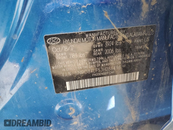 2018 Hyundai Elantra SEL with VIN 5NPD84LF5JH286496, listed as a Copart auction lot 51162785 with 146,532 mi miles and Salvage Title. Bid and sale history available at DreamBid. Image 12.