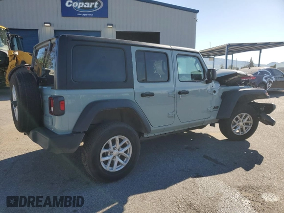 2023 Jeep Wrangler Sport S with VIN 1C4HJXDG5PW623797, listed as a Copart auction lot 50258875 with 16,518 mi miles and Salvage Title. Bid and sale history available at DreamBid. Image 3.