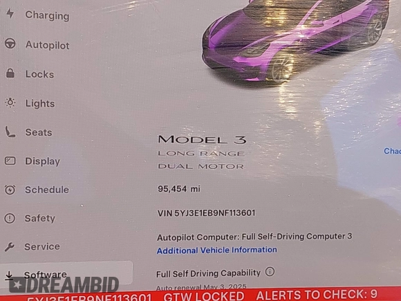 2022 Tesla Model 3 Long Range z VIN 5YJ3E1EB9NF113601, wystawiony jako IAAI lot #42173612 z przebiegiem 95 454 mil mil oraz . Historia ofert i sprzedaży dostępna na DreamBid. Obrazek 15.