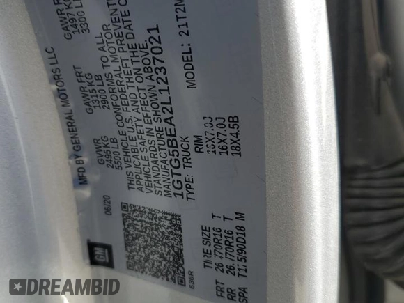 2020 GMC Canyon 2WD with VIN 1GTG5BEA2L1237021, listed as a Copart auction lot 76358214 with 77,815 mi miles and Salvage Title. Bid and sale history available at carsss.com. Image 12.