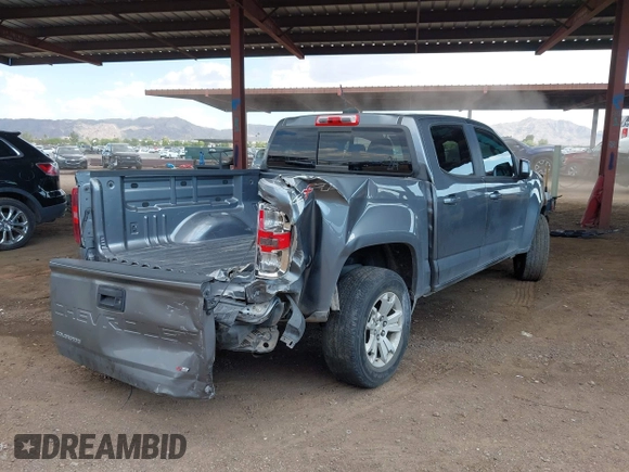 2021 Chevrolet Colorado 4WD LT with VIN 1GCGTCEN1M1107053, listed as a IAAI auction lot 42430796 with 76,128 mi miles and . Bid and sale history available at DreamBid. Image 4.