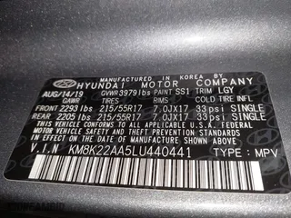 2020 Hyundai Kona SEL with VIN KM8K22AA5LU440441, listed as a IAAI auction lot 41664745 with 99,986 mi miles. Bid and sale history available at carsss.com. Image 9.