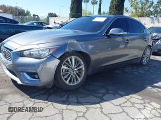 2021 Infiniti Q50 3.0t LUXE with VIN JN1EV7BP9MM706833, listed as a IAAI auction lot 41724977 with 55,784 mi miles. Bid and sale history available at carsss.com. Image 17.