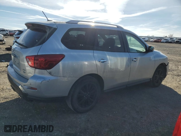 2017 Nissan Pathfinder SV with VIN 5N1DR2MM7HC667749, listed as a Copart auction lot 44380055 with 181,914 mi miles and Salvage Title. Bid and sale history available at carsss.com. Image 3.