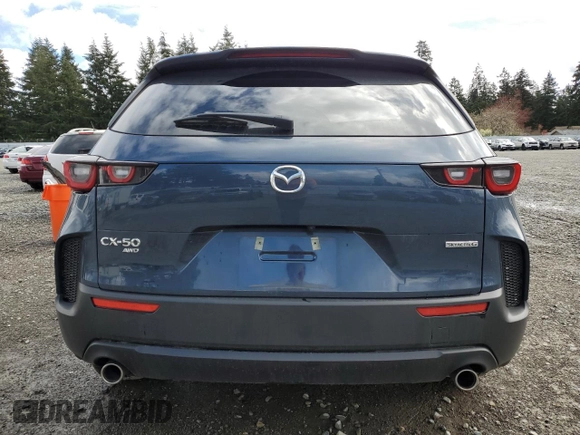 2025 Mazda CX-50 S Preferred with VIN 7MMVABBM4SN321267, listed as a Copart auction lot 52162865 with 4,118 mi miles and Salvage Title. Bid and sale history available at DreamBid. Image 6.