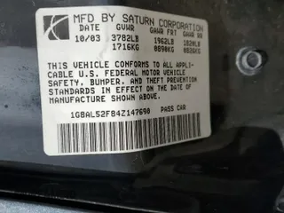 2004 Saturn ION ION 3 z VIN 1G8AL52F84Z147690, wystawiony jako Copart lot #48863005 z przebiegiem 349 334 mil mil oraz Nie do naprawy • Non repairable. Historia ofert i sprzedaży dostępna na DreamBid. Obrazek 12.