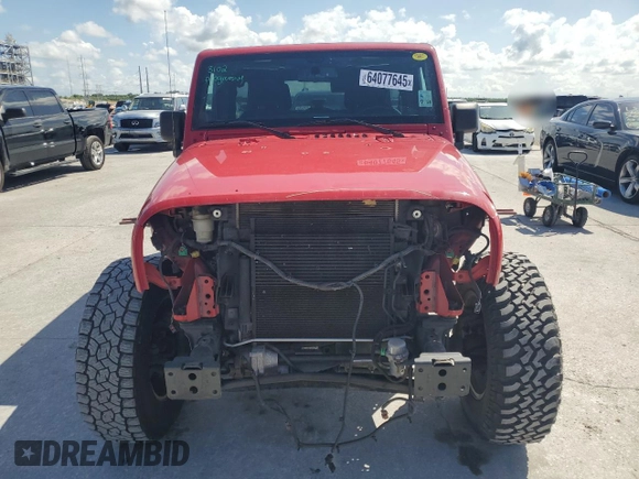2014 Jeep Wrangler Unlimited Rubicon with VIN 1C4HJWFG5EL162736, listed as a Copart auction lot 64077645 with 126,330 mi miles and Salvage title. Bid and sale history available at DreamBid. Image 5.