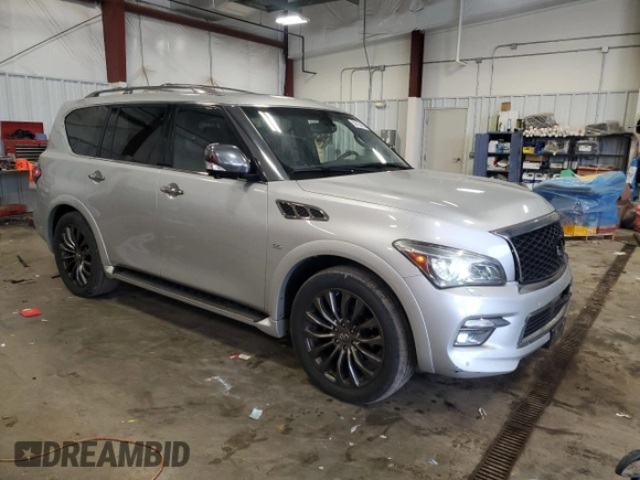 2015 Infiniti QX80 with VIN JN8AZ2NE4F9085038, listed as a Copart auction lot 52729425 with 214,783 mi miles and Clean title. Bid and sale history available at DreamBid. Image 4.