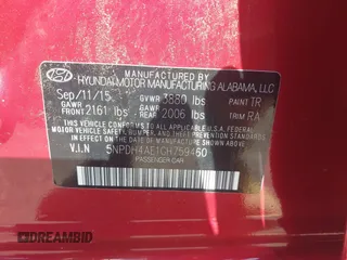2016 Hyundai Elantra SE with VIN 5NPDH4AE1GH759460, listed as a IAAI auction lot 42201663 with 53,654 mi miles and . Bid and sale history available at DreamBid. Image 9.
