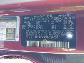 2021 Kia Seltos S z VIN KNDEUCAA5M7226700, wystawiony jako IAAI lot #41525957 z przebiegiem 45 963 mil mil oraz . Historia ofert i sprzedaży dostępna na DreamBid. Obrazek 9.