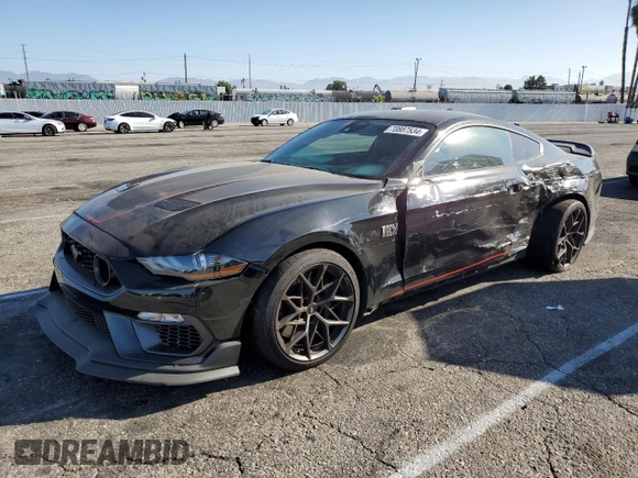 2021 Ford Mustang Mach 1 with VIN 1FA6P8R09M5553543, listed as a Copart auction lot 70887534 with 32,439 mi miles and Salvage Title. Bid and sale history available at carsss.com. Image 1.