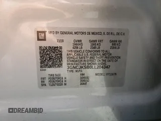 2020 Chevrolet Trax LS with VIN 3GNCJKSB0LL204347, listed as a Copart auction lot 63516375 with 35,720 mi miles and Salvage title. Bid and sale history available at DreamBid. Image 12.