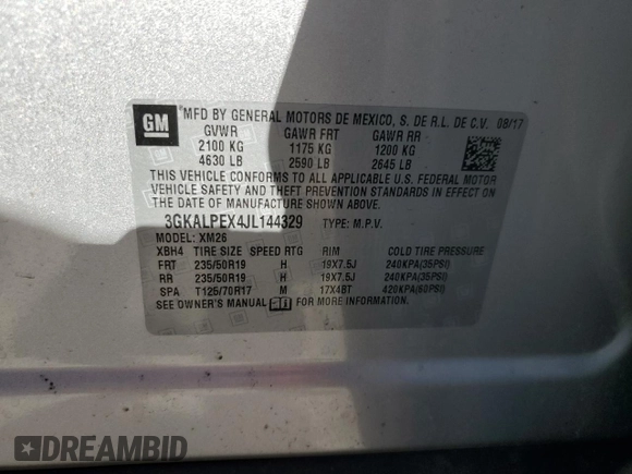 2018 GMC Terrain SLT with VIN 3GKALPEX4JL144329, listed as a Copart auction lot 47126445 with 27,538 mi miles and Salvage Title. Bid and sale history available at carsss.com. Image 13.
