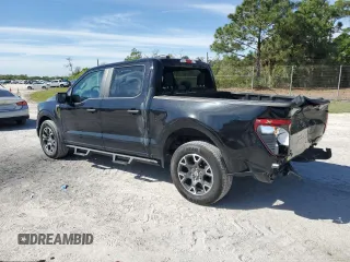 2024 Ford F-150 STX with VIN 1FTEW2KP2RKD25390, listed as a Copart auction lot 47856945 with 12,500 mi miles and Salvage Title. Bid and sale history available at carsss.com. Image 2.