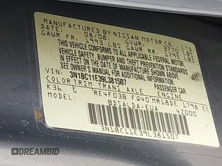 2009 Nissan Versa 1.8 S with VIN 3N1BC11E39L381507, listed as a IAAI auction lot 41956643 with 120,730 mi miles. Bid and sale history available at carsss.com. Image 9.